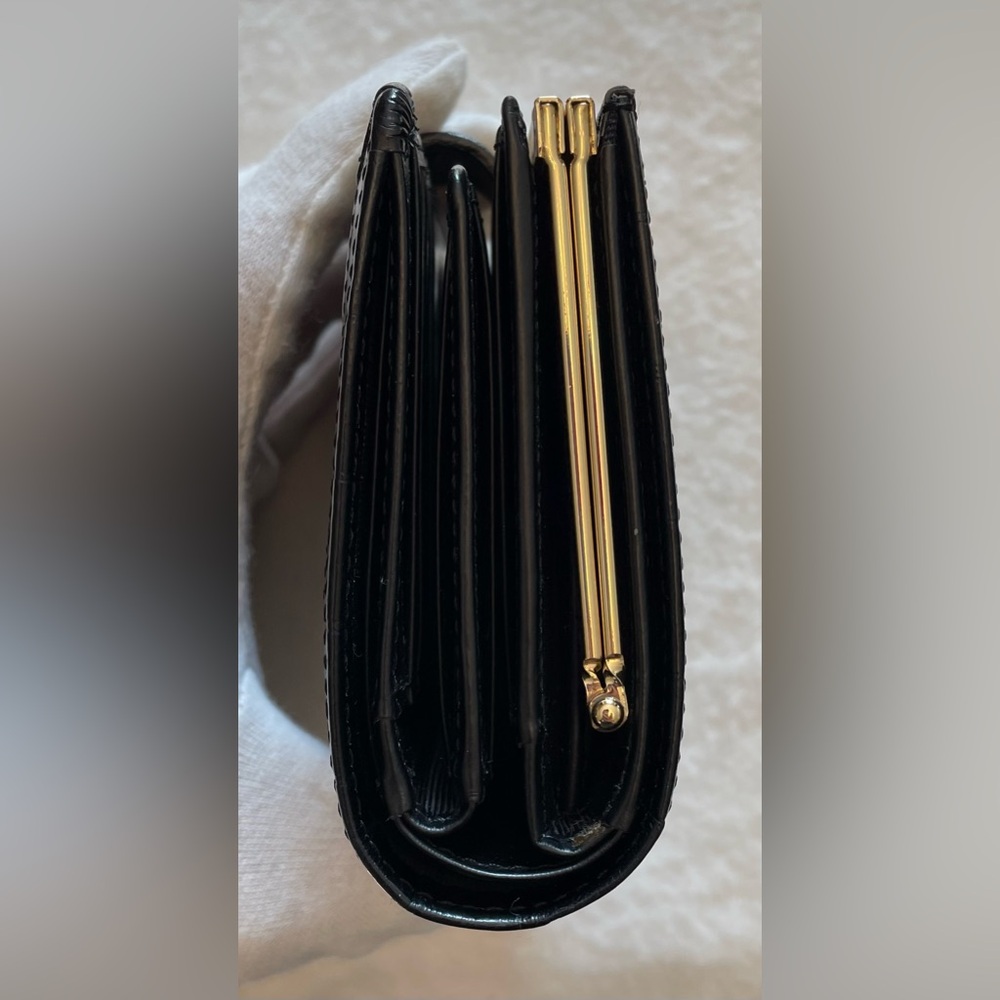 Givenchy Authentic Vintage Black Logo Textured Compact Wallet with Gold Hardware - Picture 2 of 16